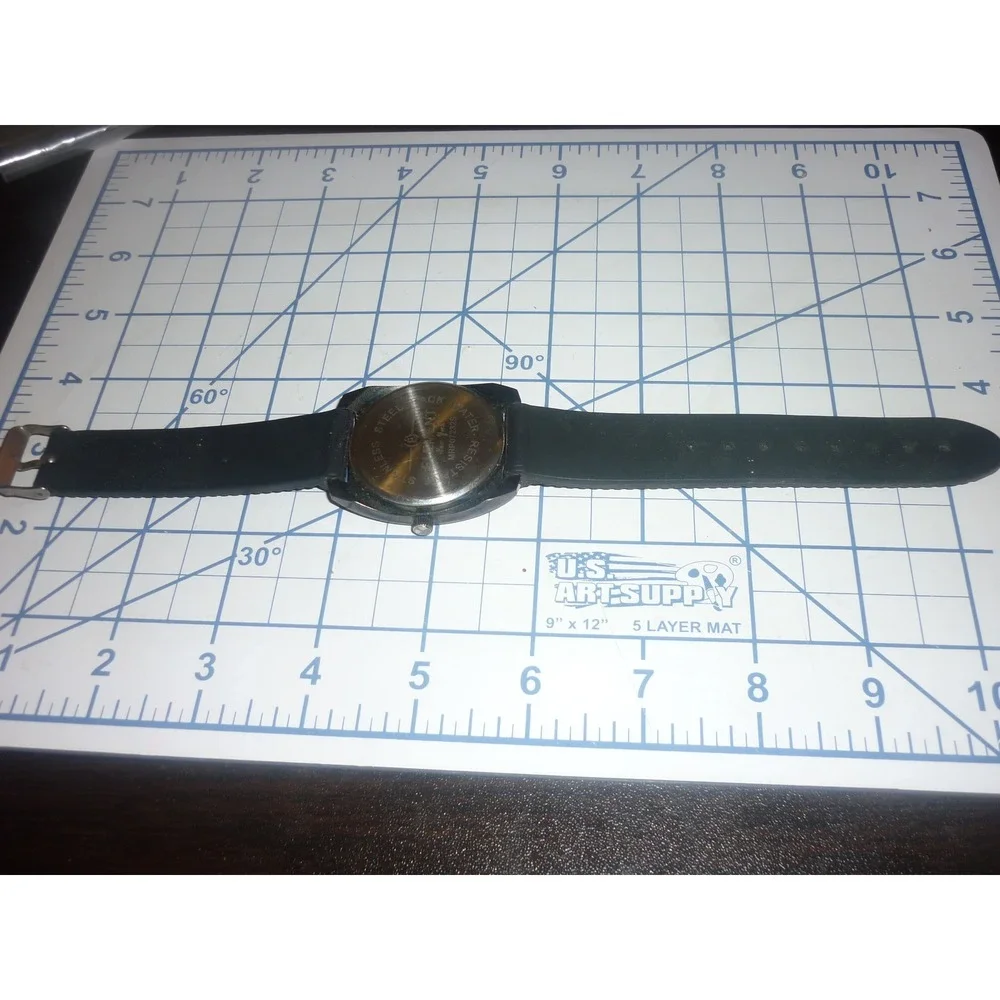 Element New York Watch MRP07232S Mens Black Silicon Band Quartz‎ Faux Chrono